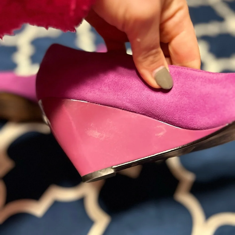Cole Haan Suede Grape Purple  wedge Heel 8.5